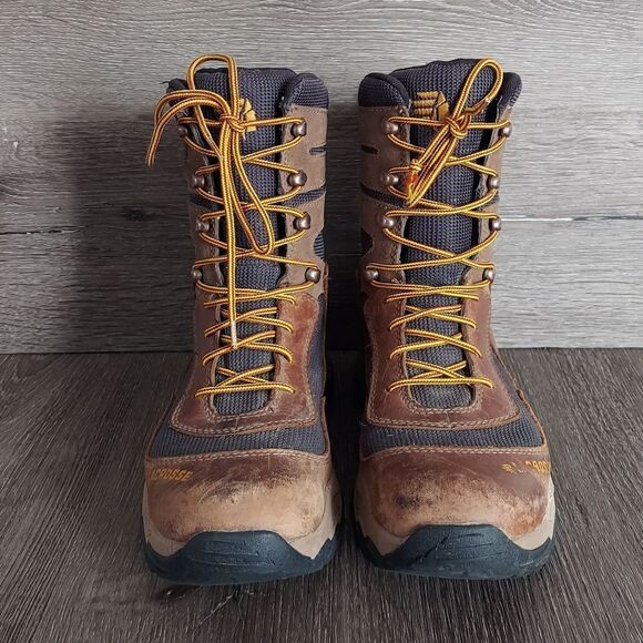 LaCrosse Brown and Tan High-Top Boots with Sturdy Sole - Picture 2 of 9